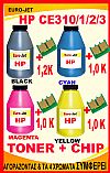 ΣΥΜΒΑΤΟ TONER SET BOTLLES HP CE310/311/312/313 & CHIP HP126A 
