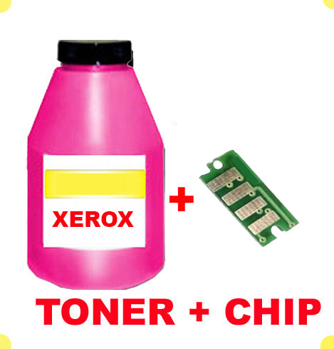 TONER IN BOTTLE  & CHIP FOR XEROX 7500 MAGENTA