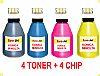 TONER IN BOTTLE & CHIP  KONICA MINOLTA 1600W BLACK + CYAN + MAGENTA + YELLOW  