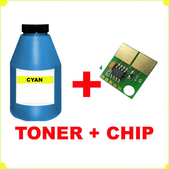TONER IN BOTTLE  & CHIP CYAN XEROX 6180