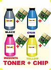 TONER  SET IN BOTTLE  & CHIP FOR XEROX 6180 BK+C+M+Y