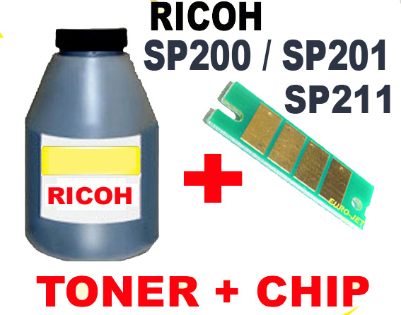 ΣΥΜΒΑΤΟ Toner Bottles + CHIP RICOH SP200 /201 / SP211 (407254)