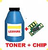 TONER BOTTLES + CHIP  LEXMARK X560 CYAN