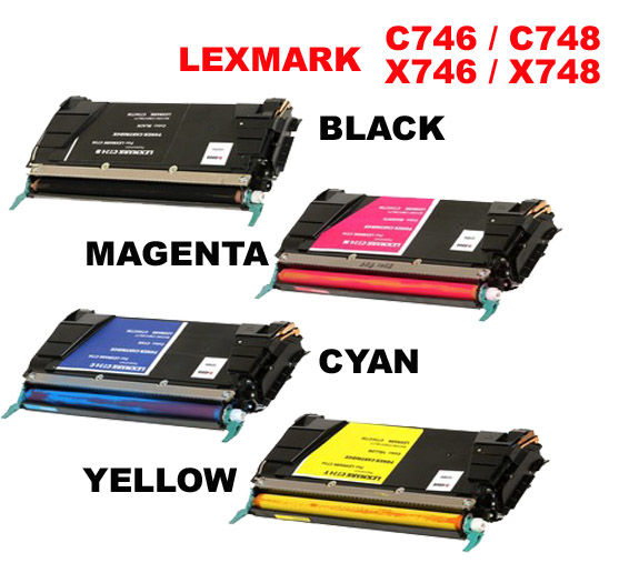 ΣΥΜΒΑΤA TONER LEXMARK SET BLACK+CYAN+MAGENTA+YELLOW C746, C748, X746, X748,