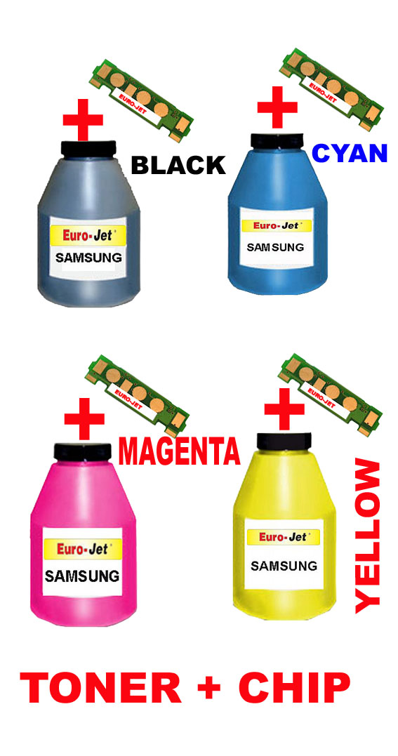 ΣΥΜΒΑΤΟ SET ΤΟΝΕR BOTTLES SAMSUNG CLP-430 BK/C/M/Y & 4 CHIP