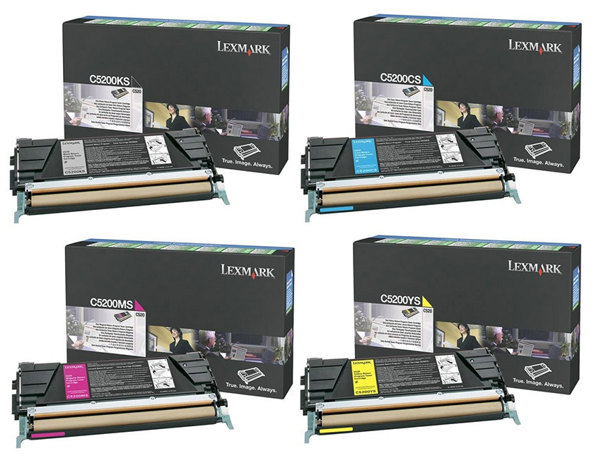 LEXMARK C5200 MULTIPACK BLACK + CYAN + MAGENTA + YELLOW TONER  C520/C530 ORIGINAL