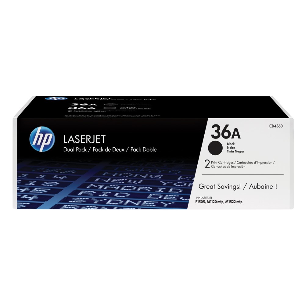 HP 36A Multipack Toner Μαύρο 2τμχ (CB436AD)