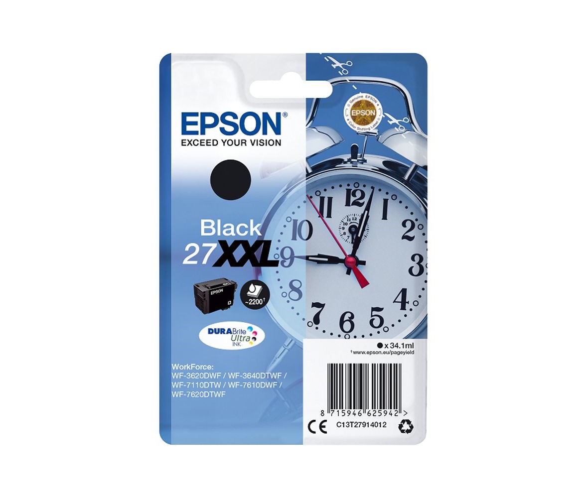 Μελάνι Epson 27 XXL Black 2200Pgs (C13T27914012)