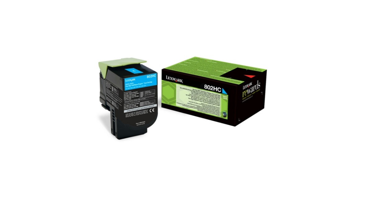 Lexmark 802HC Toner Laser Εκτυπωτή Cyan High Yield Return Program 1000 Σελίδων (80C2HCE)