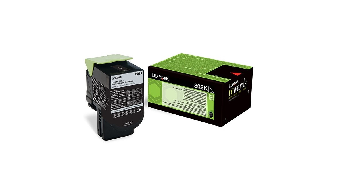 Lexmark 802HK Γνήσιο Toner Laser Εκτυπωτή Μαύρο High Yield Return Program Extra High Yield 4000 Σελίδων 80C2HK0